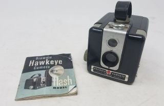 Vintage Kodak Brownie Hawkeye Camera Flash Model With Booklet