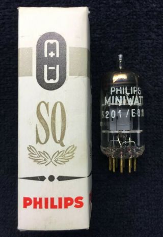 1 Nos Nib Philips Sq 6201 12at7 E81cc Gold Pin Tube France