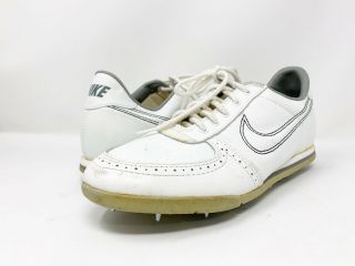 Nike Leather White Golf Shoes Men Size 7.  5 Metal Cortez Style Spikes Vintage