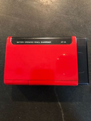 Vintage Panasonic Kp - 2a Battery Operated Pencil Sharpener.  Rare Red