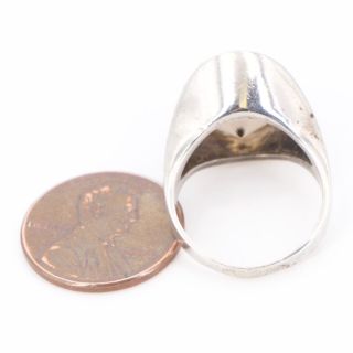 VTG Sterling Silver - Faceted Smoky Quartz Statement Ring Size 6.  5 - 7.  5g 3