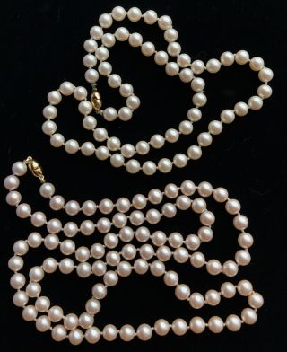 Vintage Set Of (2) Monet Heavy Faux Pearl Necklaces Signed M247