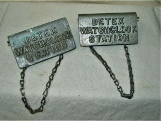 Vintage Detex Watchclock Station Box Watchman Key 1 & 5 - Guard Tour Clock