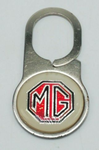 True Vintage Mg Morris Garages Metal Keychain 2 1/2 " X 1 3/4 "