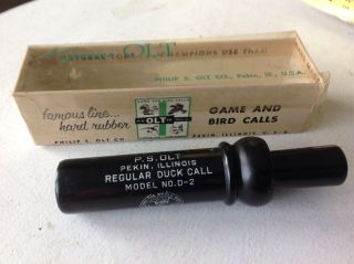 Vintage P.  S.  Olt Regular Duck Call No.  D - 2 Duck Hunters Game Call Usa