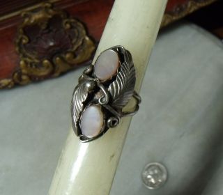 Art Deco Vtg Sterling Silver Native American Squash Blossom Size 7 & 6.  5 Ring