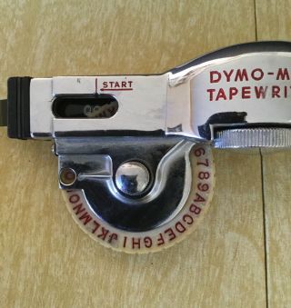 Vintage Dymo - Mite Tape Writer Embossing Label Maker Chrome for Home Office Work 3