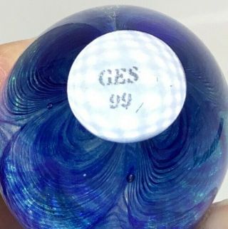 Vintage GLASS EYE STUDIO GES 99 Art Glass EGG Shaped Flower PAPERWEIGHT Lily 8