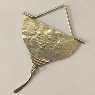 Vintage Sterling Silver Hand - Made Unusual Unique Art Deco - Style Pendant 3.  6g