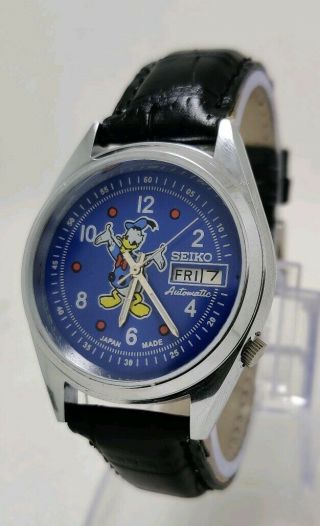 Vintage Seiko Donald Duck Cartoon Character Automatic Movement No.  6319 Watch 3