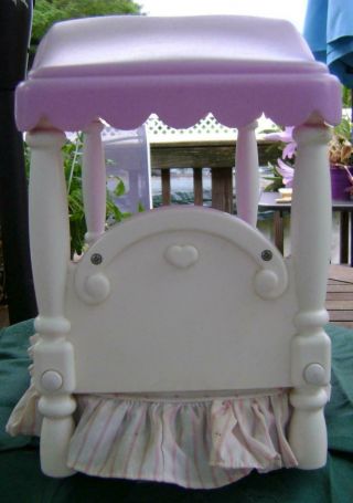 Little Tikes My Size Canopy Bed Dust Ruffle Dollhouse Furniture Barbie Vintage 4