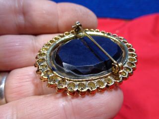 Vintage Cameo Mourning Jewelry Pin Brooch & Earrings 4