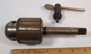 Vtg Jacobs Chuck No.  34 Machinist Drill Tool With Mt And Key 0 " - 1/2 "