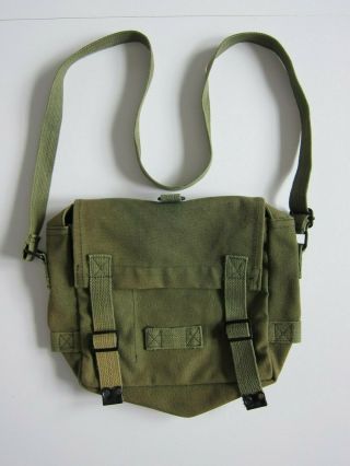 Vintage Military Army Green Canvas Satchel Messenger Shoulder Bag Purse 5