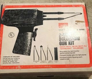 Vintage Sears Craftsman 200 2 - Heat Soldering Gun (model 758.  52851) Case & Tips