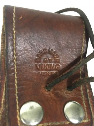 Vintage Viking Mexico Brown Leather Hand Made Leather Gun Holster A6 3