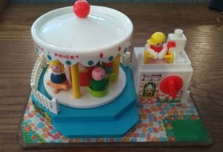 Vintage Fisher Price Little People Merry Go Round 1972 Great