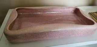 Bonsai Tree Planter Vintage Red Wing 1348 Pink Speckled Art Pottery USA MCM 12x7 2