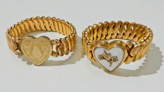2 Vintage Gold Filled Sweetheart Bracelets H689