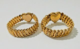 2 Vintage Gold Filled Sweetheart Bracelets H689 3