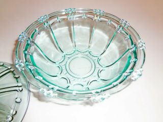 Vintage Mid Century Aqua Blue Candy Dish with Lid 3