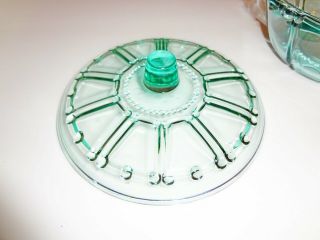 Vintage Mid Century Aqua Blue Candy Dish with Lid 4
