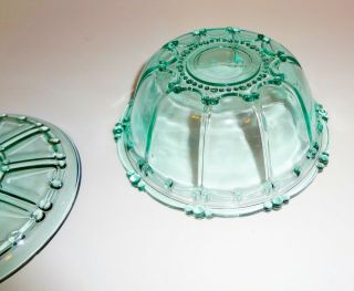Vintage Mid Century Aqua Blue Candy Dish with Lid 5