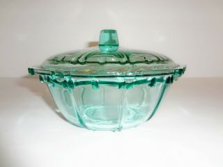 Vintage Mid Century Aqua Blue Candy Dish with Lid 7