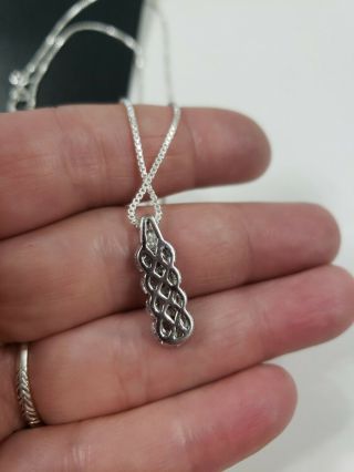 Vintage Sterling Silver Box Chain Necklace 18 