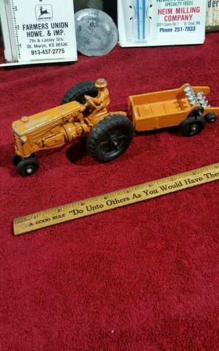 Vintage Minniapolis Moline Tractor Toy - Farm Implement - Manure Spreader