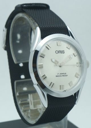 Vintage ORIS Silver Dial 17 Jewels FHF ST - 96 Hand winding Luxury Watch Nato Band 2