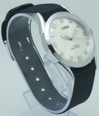Vintage ORIS Silver Dial 17 Jewels FHF ST - 96 Hand winding Luxury Watch Nato Band 4