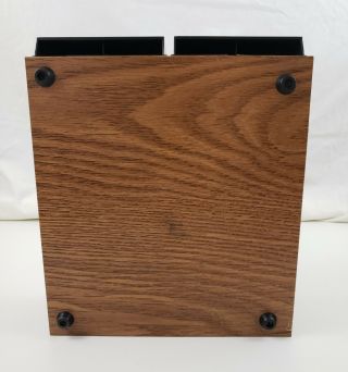 Audio Cassette Holder 28 Tape Storage Case Vintage Wood Grain 2 Drawer Media 4