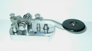 Vintage Speed - X Bug Morse Code Key Ham Telegraph Keyer Chrome - H - 15 - 681
