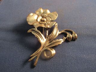 Vintage Sterling Silver Danecraft Flower Pin Brooche