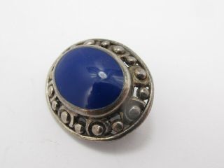 Vintage Sterling Silver 925 & Lapis Lazuli Arts & Crafts Design Brooch Pin 2