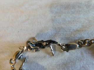 Vtg.  Beau Sterling Silver Cherub Angels Chain Bracelet 16 Grams,  Signed,  7 1/4 