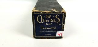 Vintage Qrs Story Roll D - 47 Traumerei By Arline Birchard Player Piano Rolls