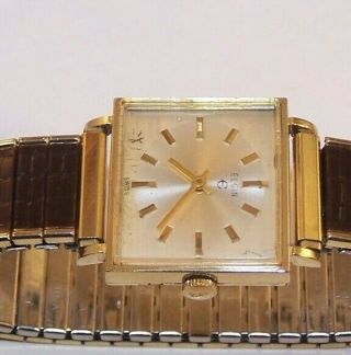 Vintage Elgin Swiss 17 Jewel 937 10k Rgp Gents Square Watch