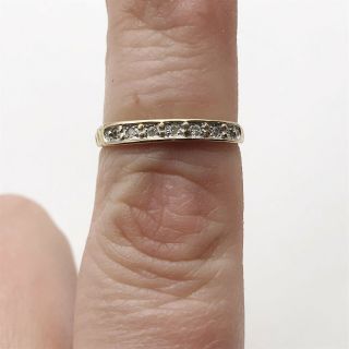Vintage Solid 9ct Gold Diamond Set Half Eternity Ladies Ring Size N