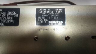 Vintage Lafayette 20 Watt Solid State Stereo Amplifier ST - 25A 4