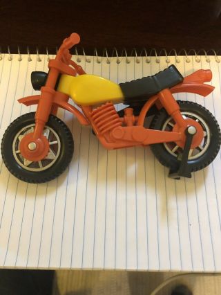 Vintage Tonka Orange Motorcycle From 1980 Off Road Racer Pick Up Truck Dirt Bike