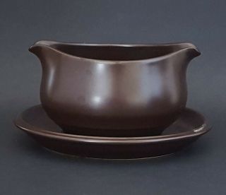 Noritake Folkstone Equator Gravy Boat Brown Made In Japan Vintage Stoneware