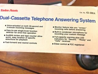 Vintage Duofone TAD - 311 Dual Cassette Telephone Answering System CIB 5