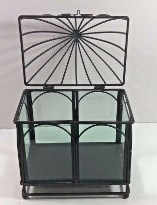 Table Top Greenhouse/Terrarium/Planter/Display - Vintage Style - Metal & Glass Brown 7