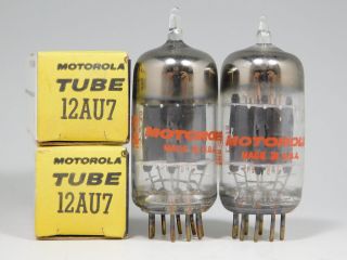Motorola 12au7 Matched Vintage Tube Pair Gray Plates Round Getter Nos (test 83)