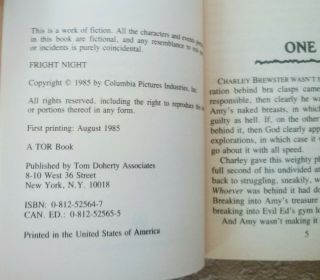 1985 1st Printing FRIGHT NIGHT John Skipp/Craig Spector HORROR MOVIE paperback 4