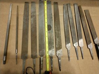 12 Vintage Metal Files,  Asst.  Shapes And Cuts,  Disston,  Heller,  K&f