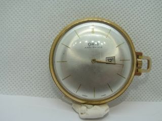 Vintage Swiss Made Oris Pocket Watch Gold Plated And