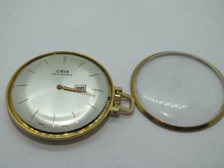 Vintage Swiss made Oris pocket watch gold plated and 3
